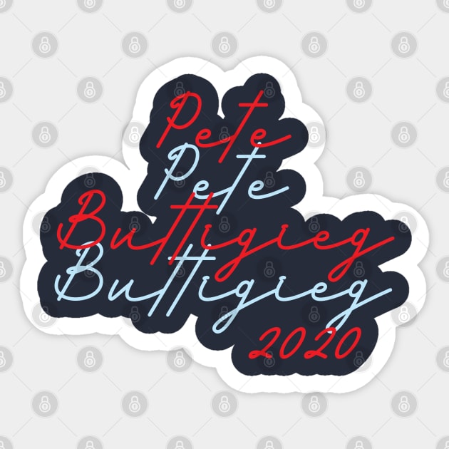 Mayor Pete Buttigieg for President 2020 Vintage Script Sticker by YourGoods